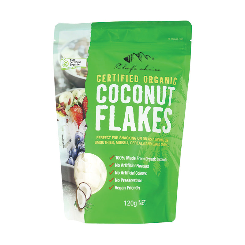 Chef's Choice Certified Organic Coconut Flakes 120g