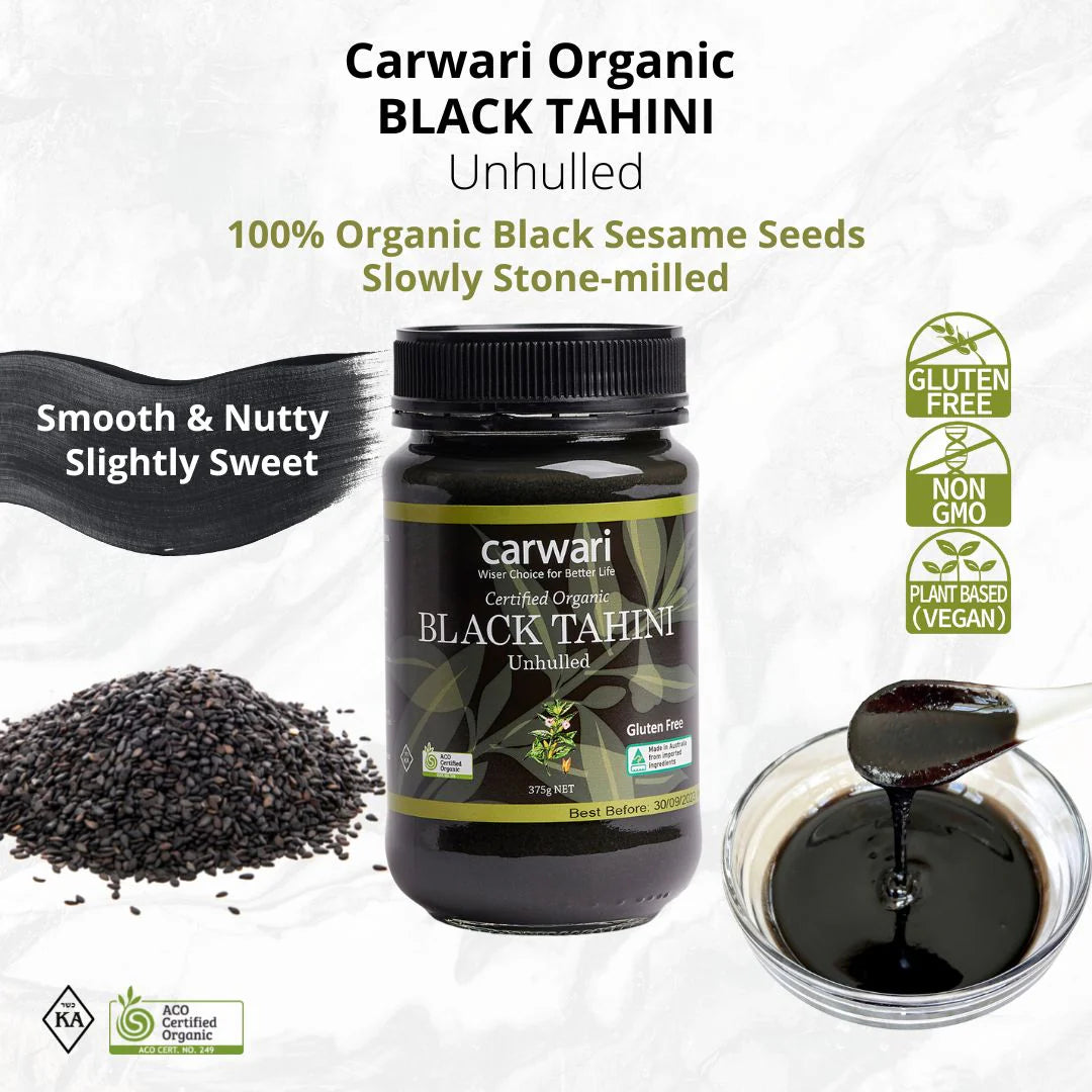 Carwari Organic Tahini Black Unhulled 375g