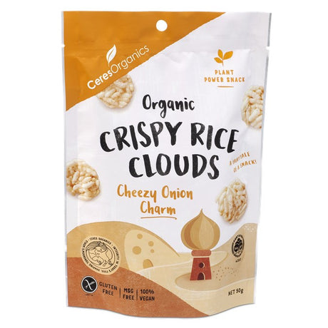 Ceres Organics Crispy Rice Clouds Cheezy Onion Charm 50g