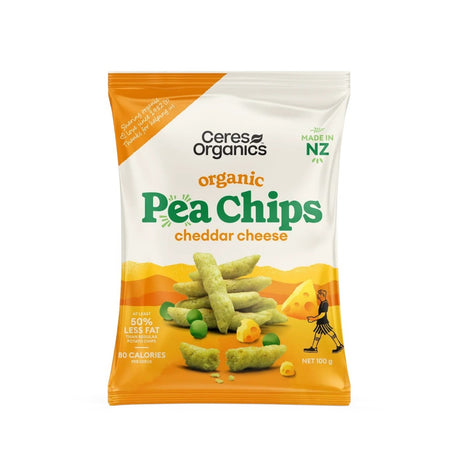 Ceres Organics Pea Chips, Cheddar Cheese - 100g