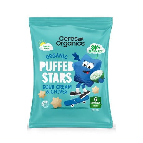 Ceres Organics Puffed Star Sour Cream & Chives 80g