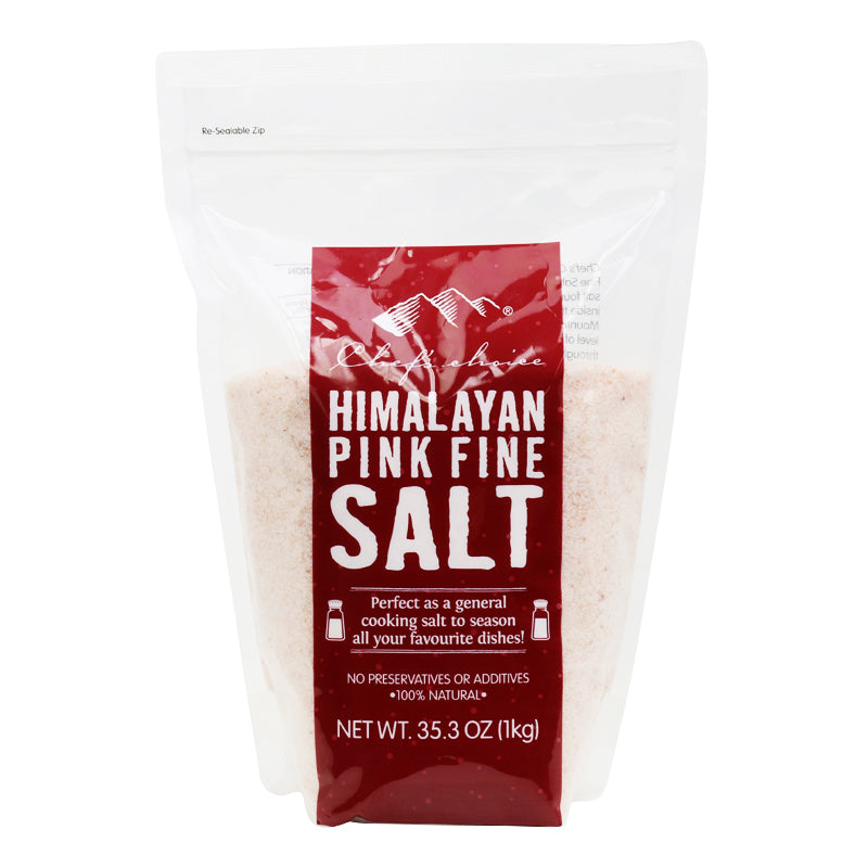 Chef's Choice Pink Fine Salt Standing Pouch – Himalayan Salt – 1Kg