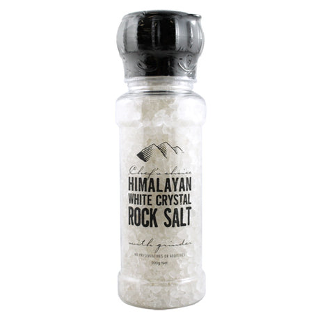 Chef's Choice White Rock Salt with Grinder – Himalayan Salt – 200g
