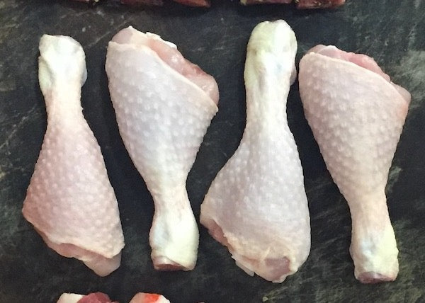 Feather and Bone organic pasture-raised chicken drumsticks
