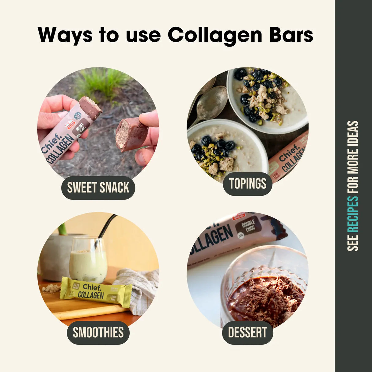 Chief Collagen Protein Cashew Shortbread Bar 45g