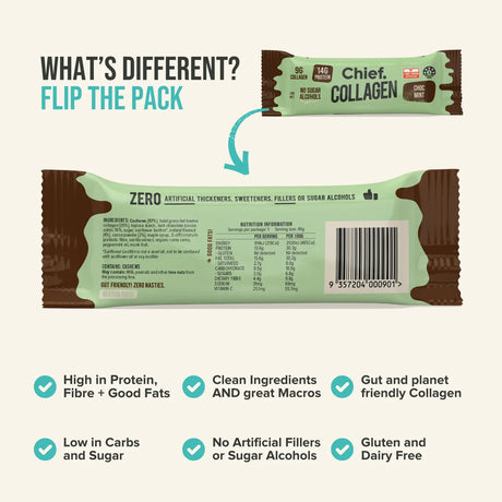 Chief Collagen Protein Choc Mint Bar 45g