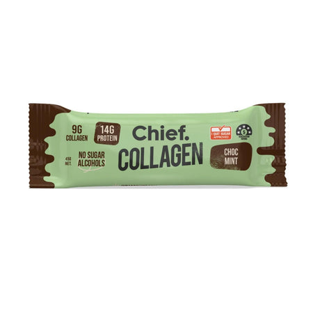 Chief Collagen Protein Choc Mint Bar 45g