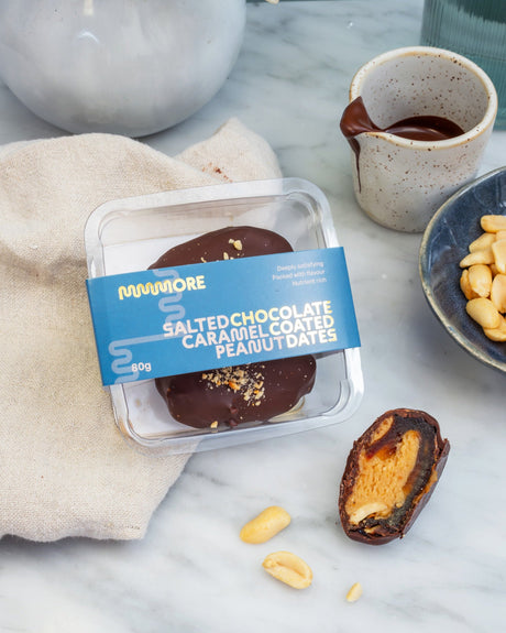 Mmmore Chocolate Coated Date Salted Caramel Peanut twin pack 80g