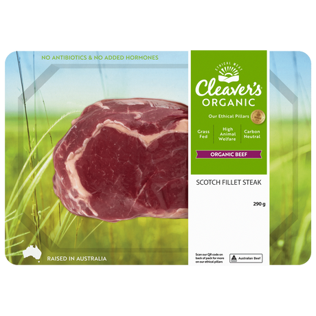 Cleaver's Organic Beef Scotch Fillet