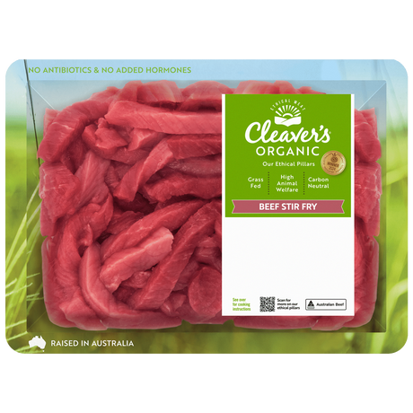 Cleaver's Organic Beef Stir Fry 450g