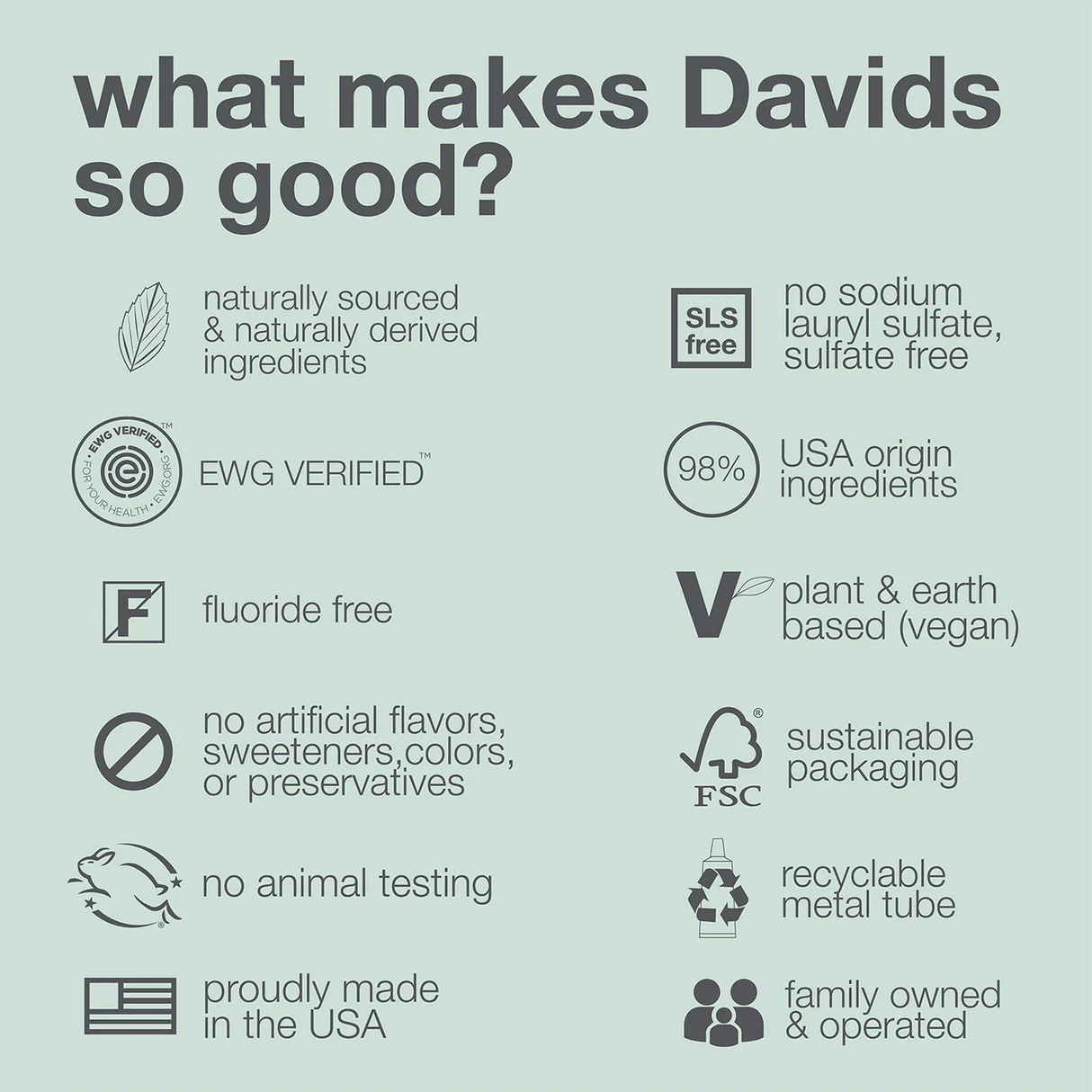 Davids premium toothpaste / spearmint 149g