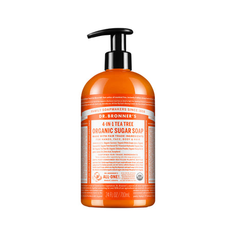 Dr Bronners Organic Pump Soap (Sugar 4in1) Tea Tree 710ml