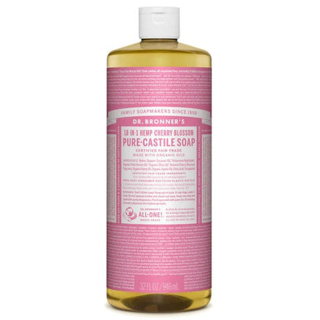 Dr Bronners Organic Soap Liquid (Hemp 18in1) Cherry Blossom 946ml