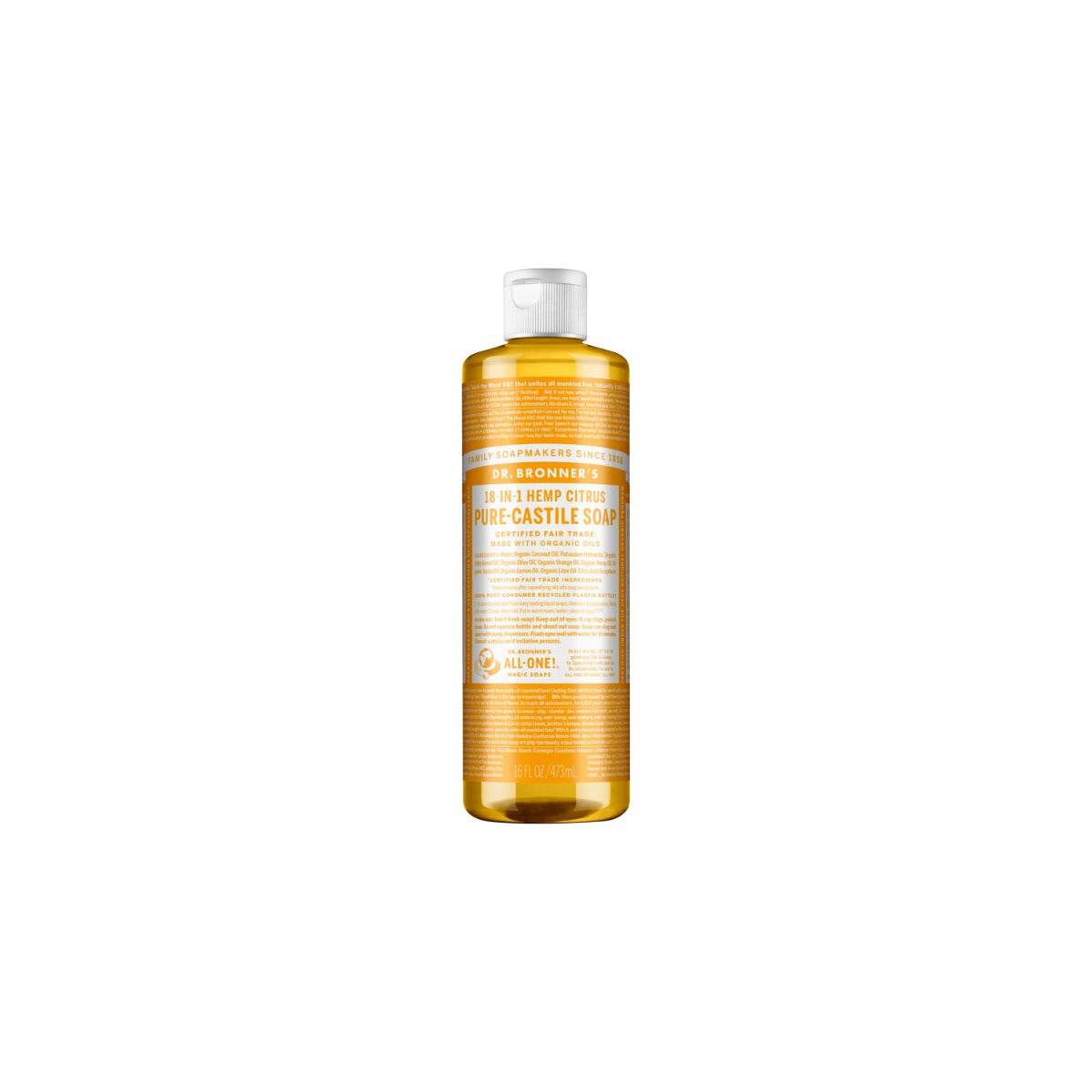 Dr Bronners Organic Soap Liquid (Hemp 18in1) Citrus 473ml