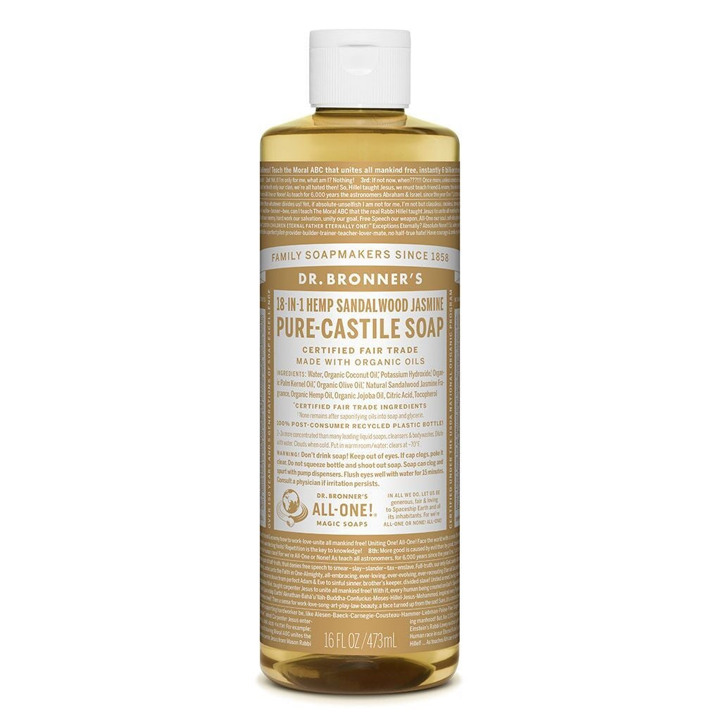 Dr Bronners Organic Soap Liquid (Hemp 18in1) Sandalwood Jasmine 473ml