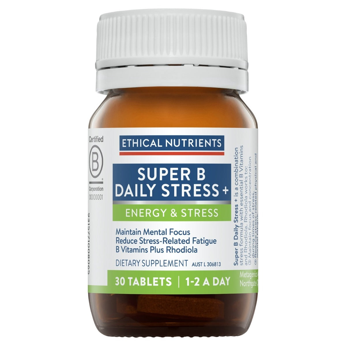 Ethical Nutrients Super B Daily Stress + 30T