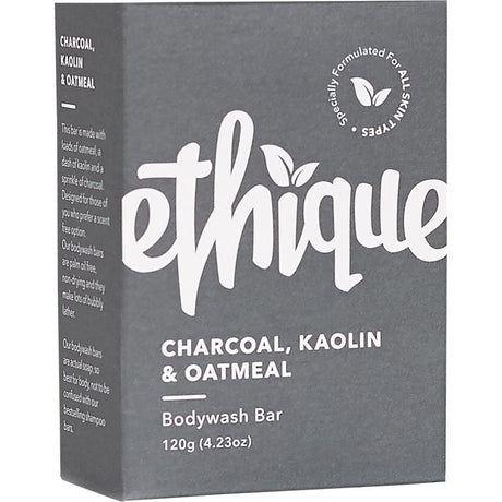 Ethique solid bodywash bar with charcoal, kaolin and oatmeal, 120g