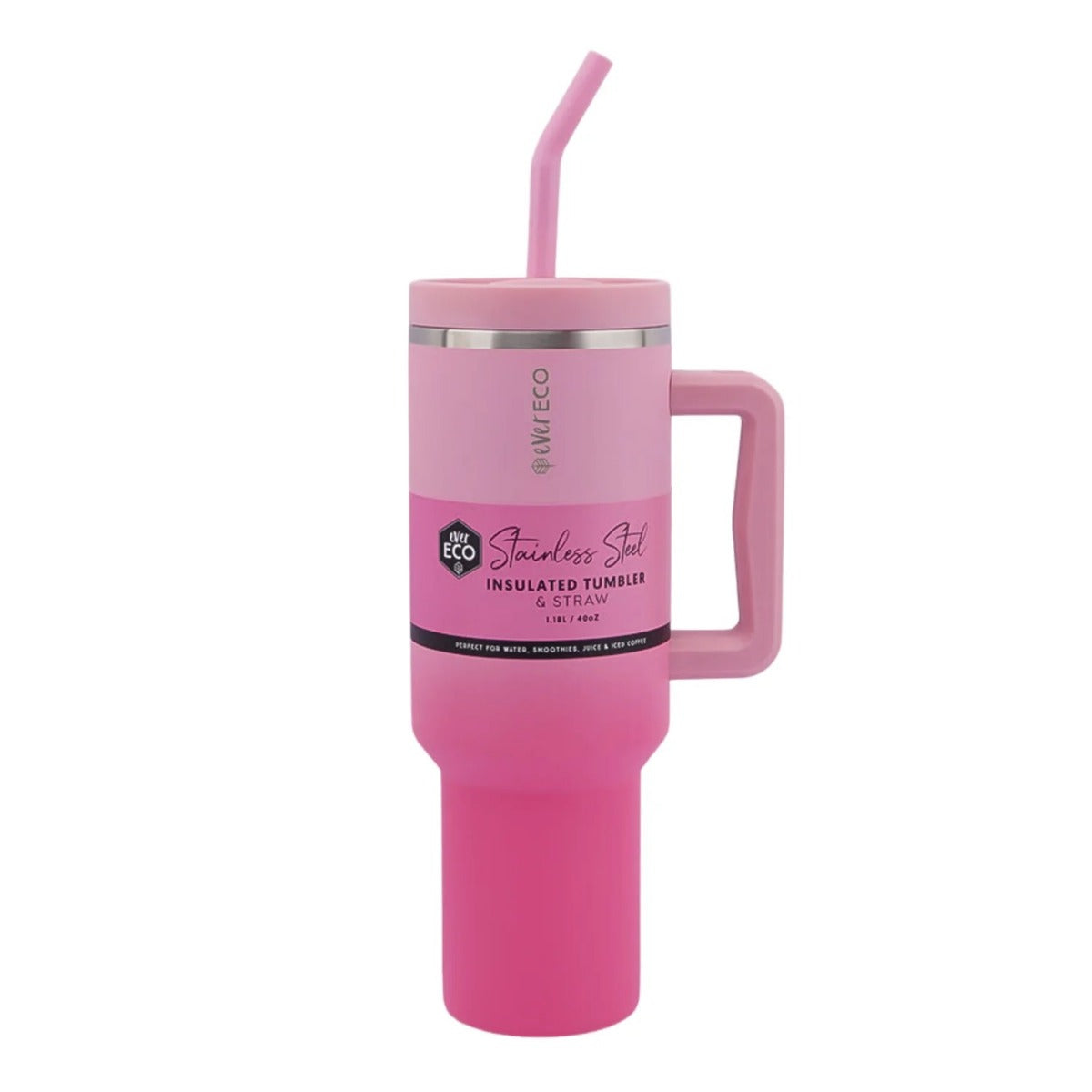 Ever Eco insulated tumbler in the Rise colourway with stainless steel straw, 1.18L