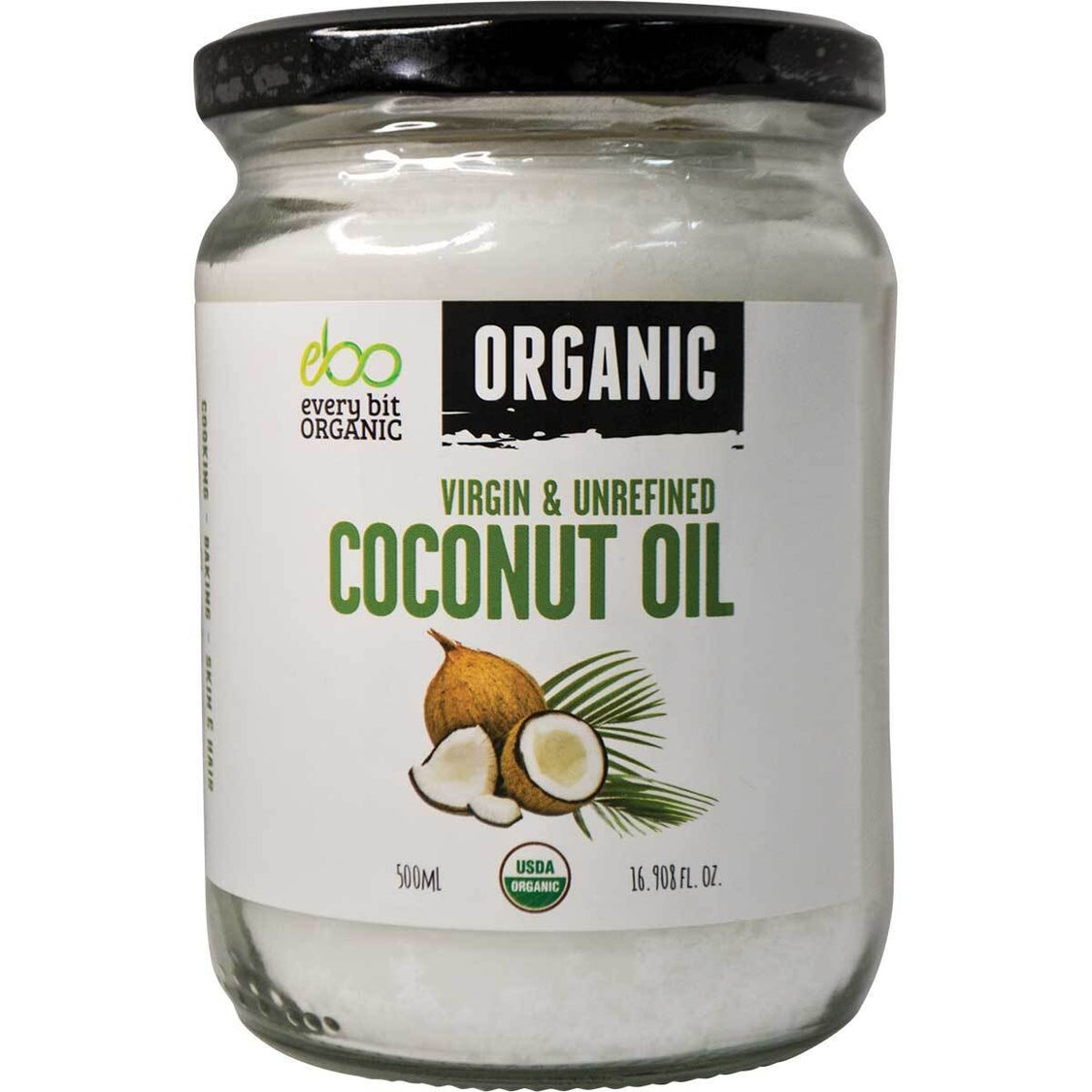 Every Bit Organic Coconut Oil Virgin & Unrefined 500ml – Unique Wholefood