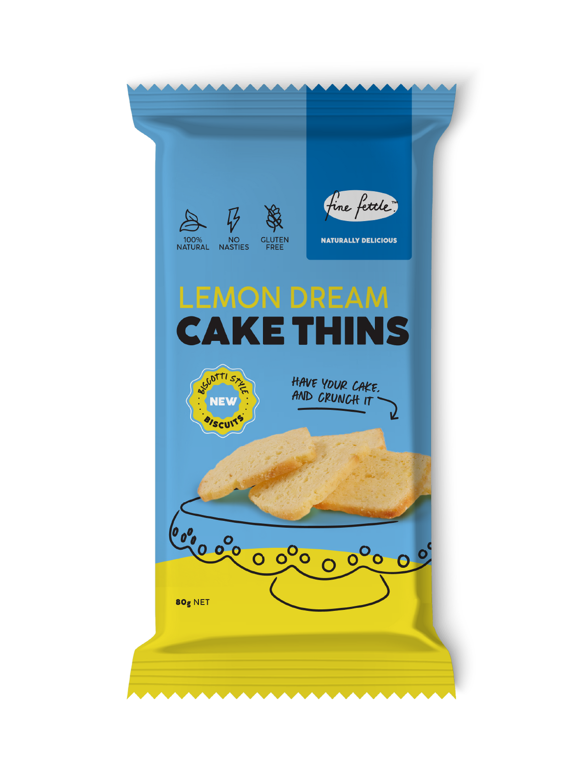 Fine Fettle Lemon Dream Cake Thins 80g