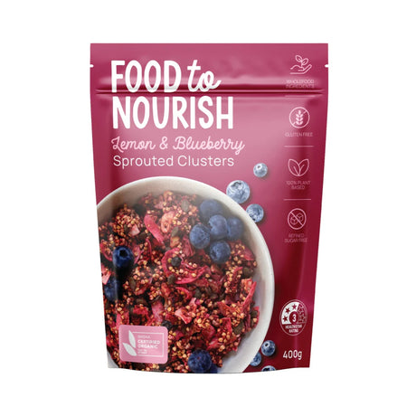 Food To Nourish Lemon & Blueberry Sprouted Clusters 400g