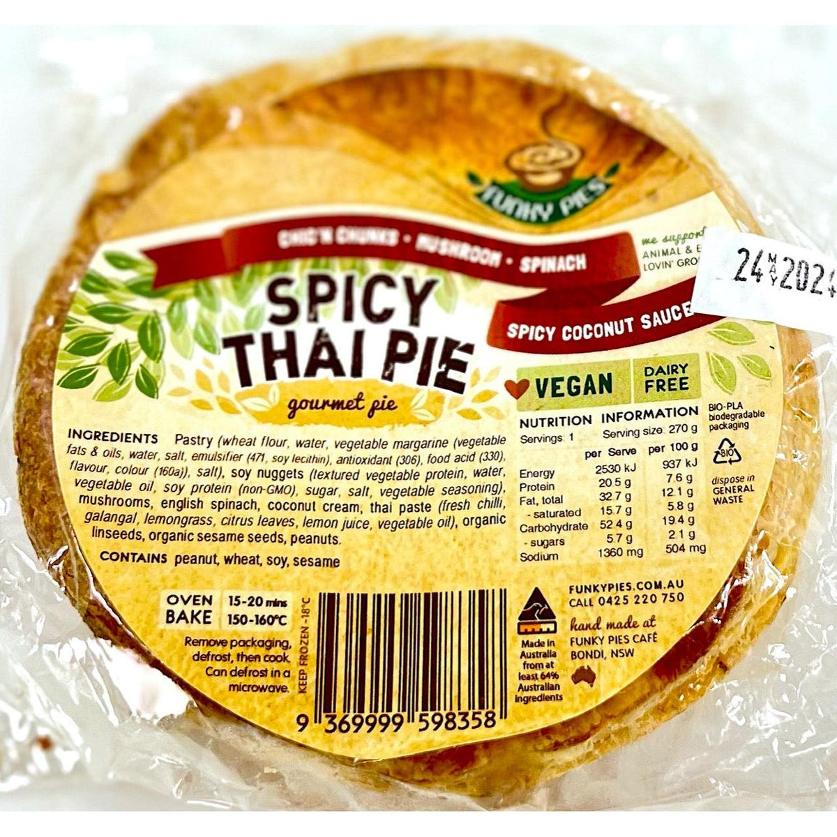 Funky Pies Spicy Thai – Unique Wholefood