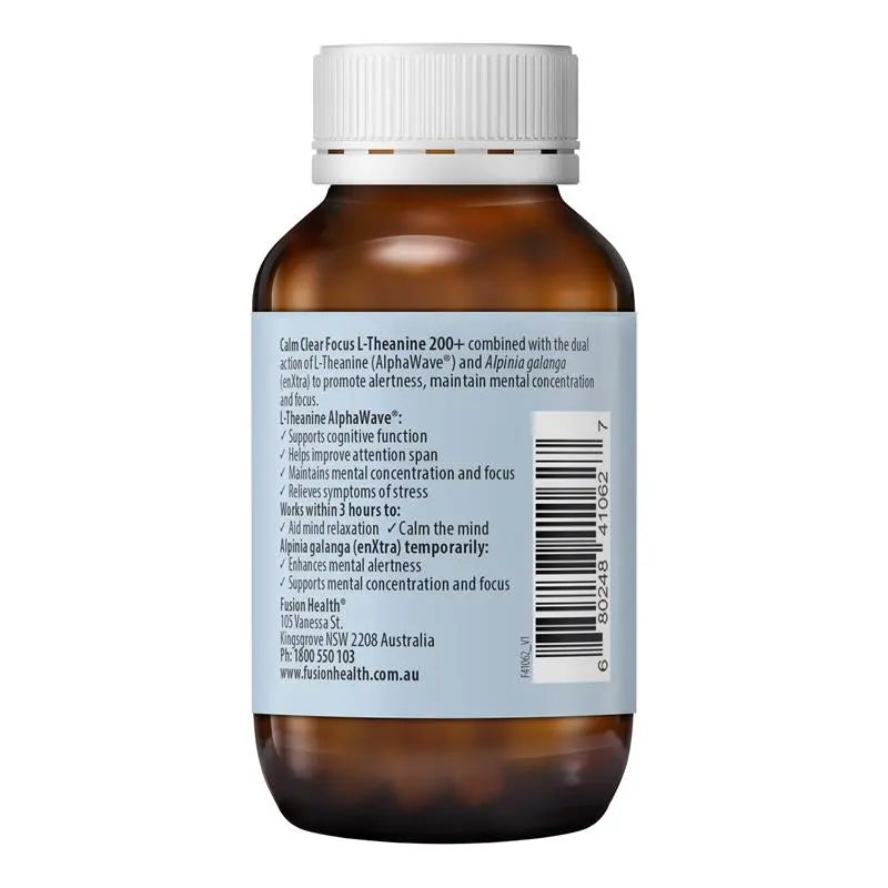 Fusion Health Calm Clear Focus L-Theanine 200 + 30 Tablets
