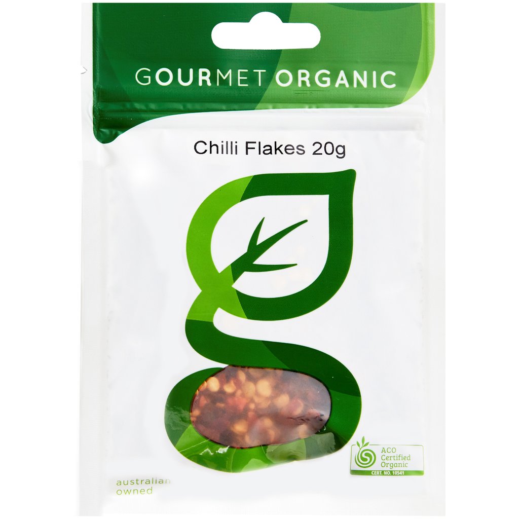 Gourmet Organic Chilli Flakes 20g – Unique Wholefood