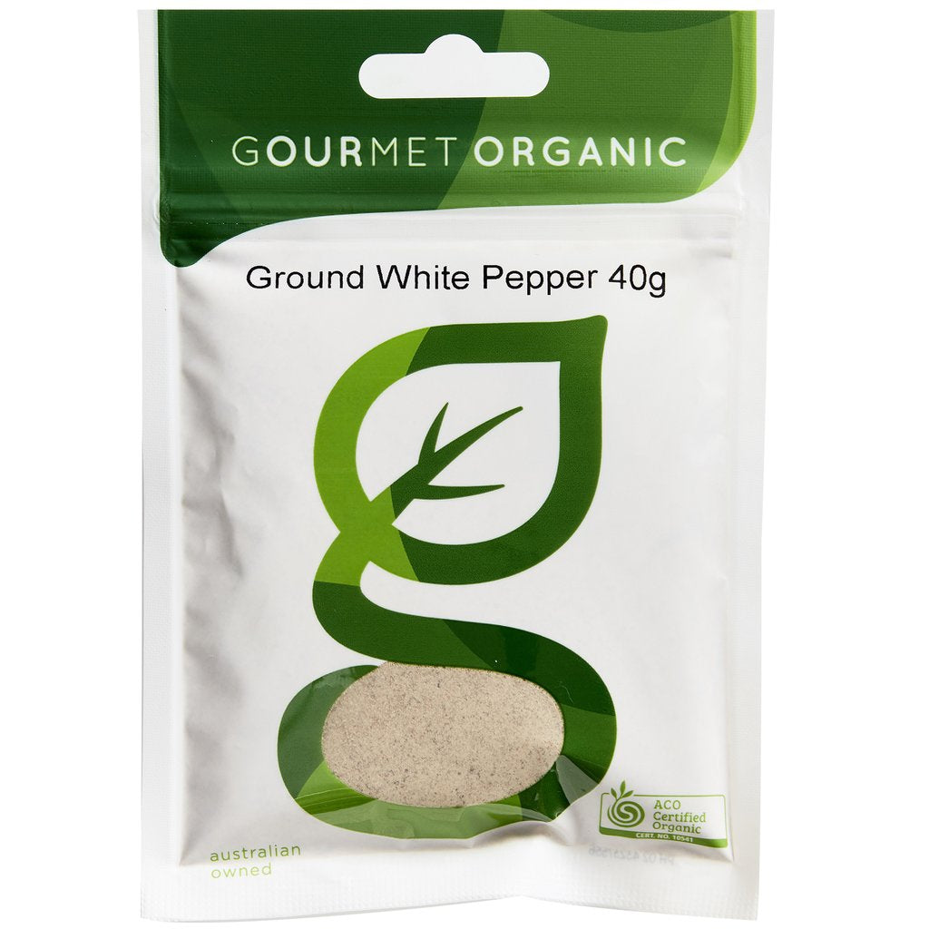 Gourmet Organic White Pepper Ground 40g