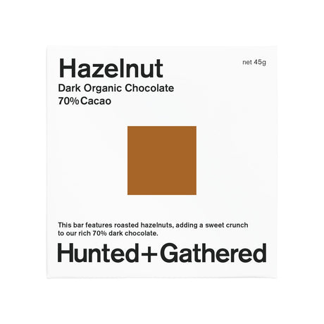 Hunted+Gathered Hazelnut Dark Chocolate 45g