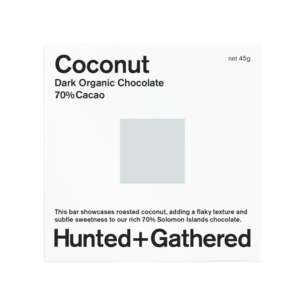 Hunted+Gathered Coconut Dark Organic Chocolate 70% 45G