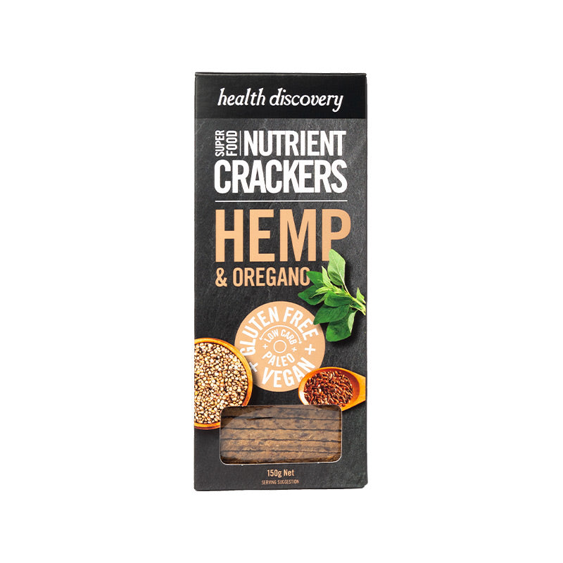 Health Discovery Hemp & Oregano Nutrient Crackers 150g
