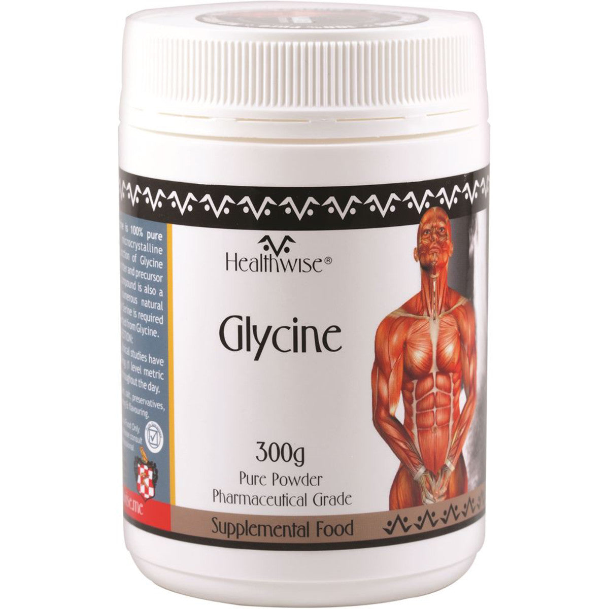 HealthWise Glycine pure powder 300g tub