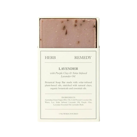 Herb Remedy Lavender Soap with Purple Clay & Solar Infused Lavender Oil 170g
