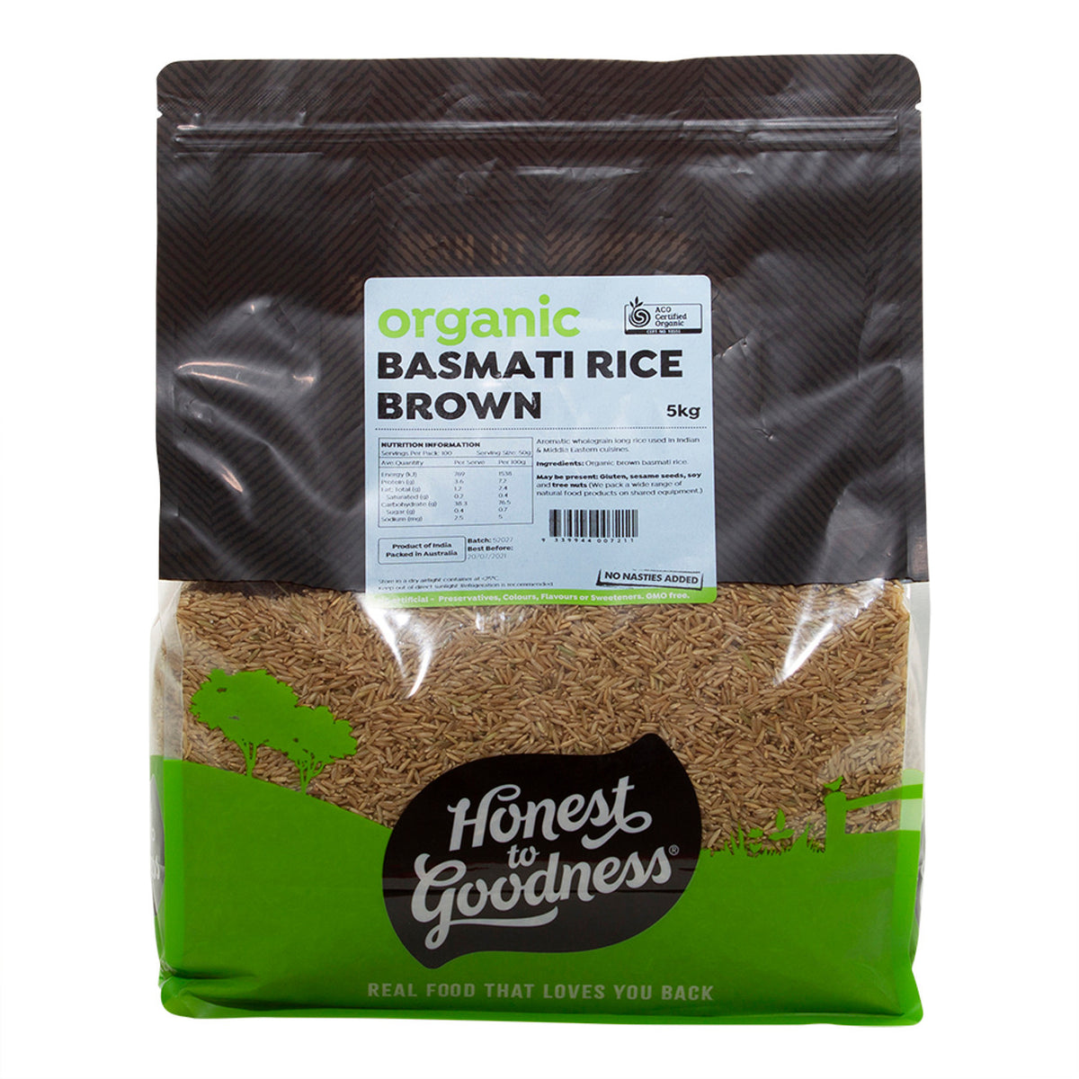 Honest to Goodness Basmati Rice Brown 5Kg – Unique Wholefood