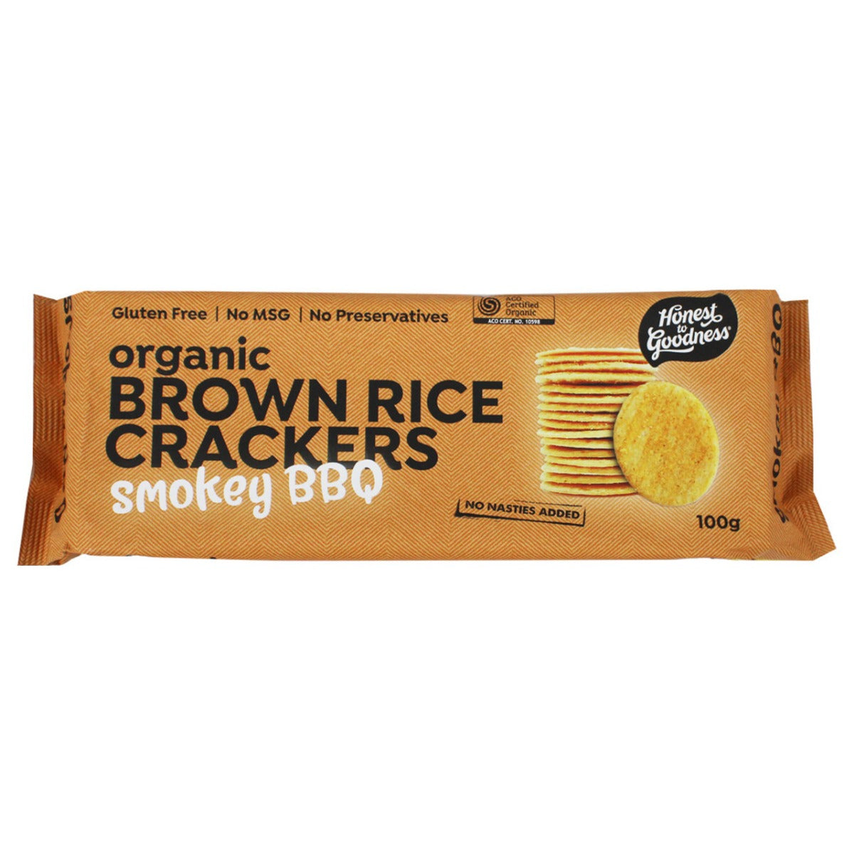 Honest to Goodness Brown Rice Crackers BBQ 100g