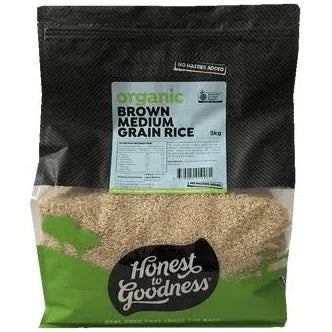 Honest to Goodness Organic Brown Medium Grain Rice 5Kg