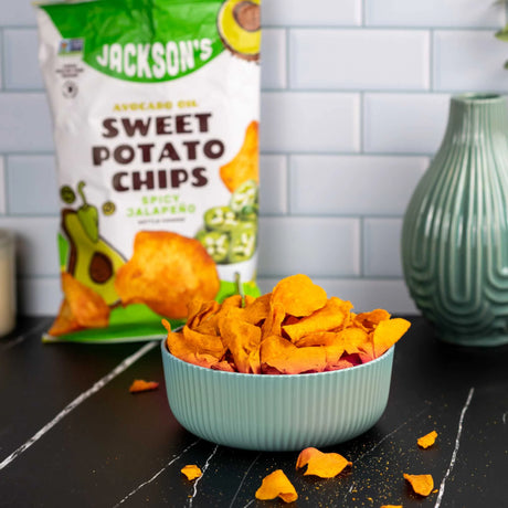 Jackson's Sweet Potato Chips in Avocado Oil Spicy Jalapeno 142g