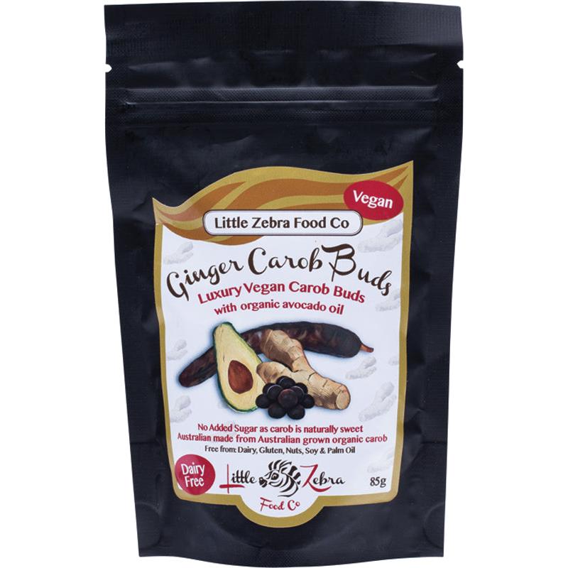 Little Zebra Chocolates Carob Buds Ginger 85g