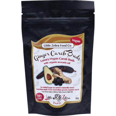 Little Zebra Chocolates Carob Buds Ginger 85g