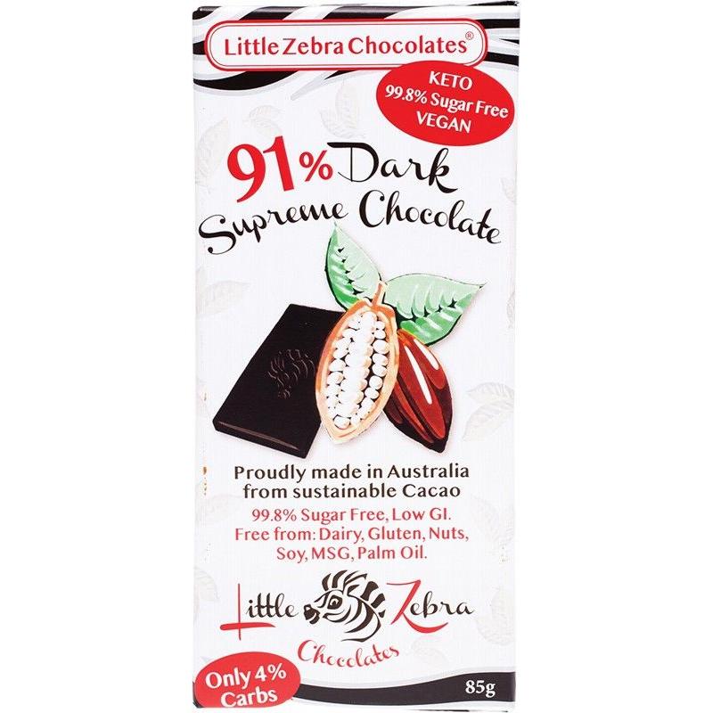 Little Zebra Chocolates Chocolates Dark Chocolate Dark Supreme 91% 85g