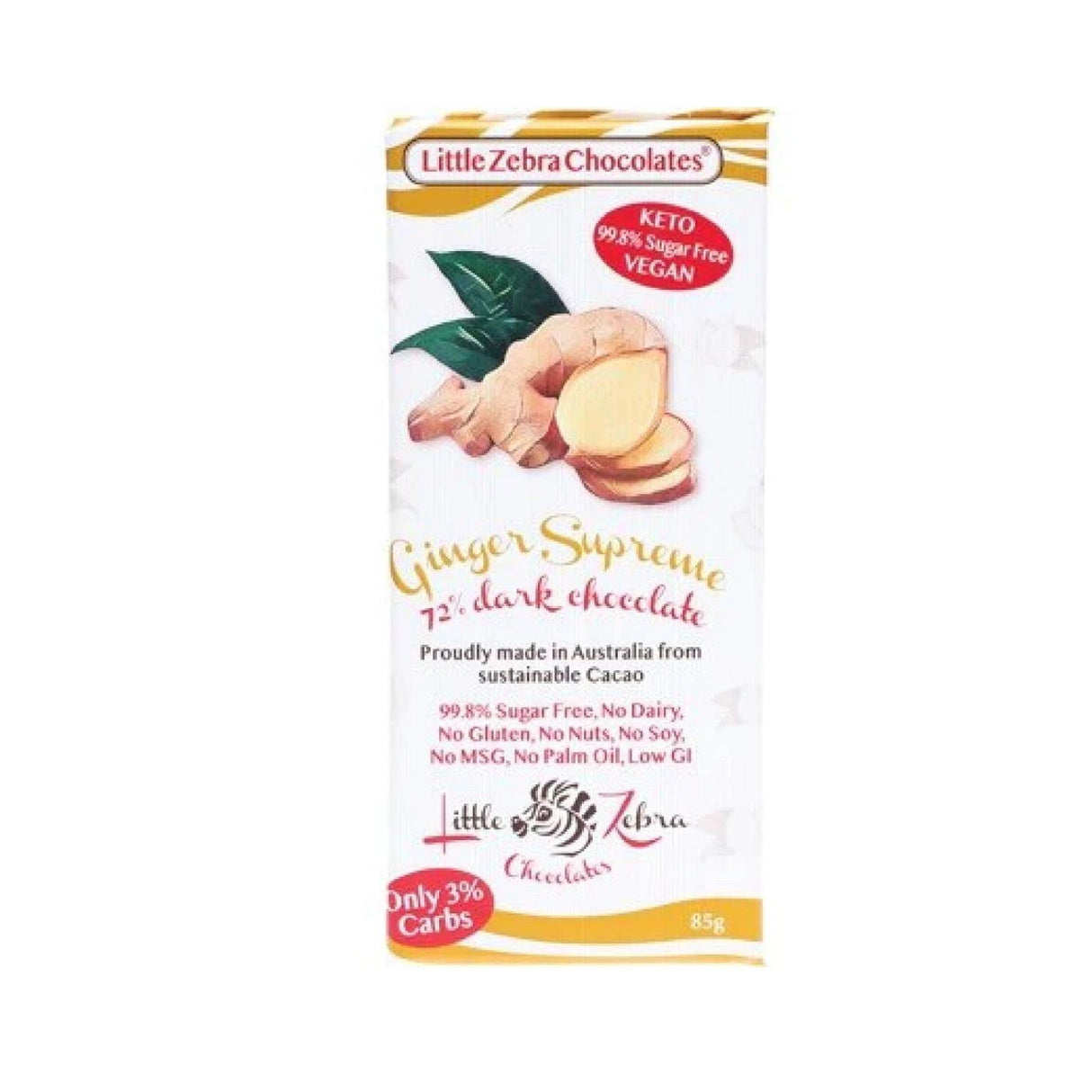 Little Zebra Chocolates Chocolates Dark Chocolate Ginger Supreme 85g