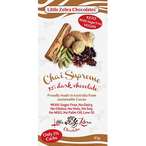 Little Zebra Chocolates Dark Chocolate Chai Supreme 85g