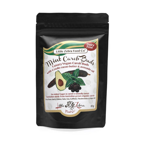 Little Zebra Food Co Carob Buds Mint 85g