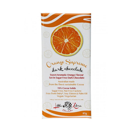 Little Zebra Food Co Dark Chocolate Orange Supreme 85g