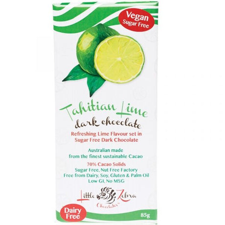 Little Zebra Food Co Dark Chocolate Tahitian Lime 85g