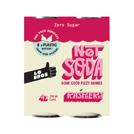 Lo Bros Not Soda Raspberry 4x250ml