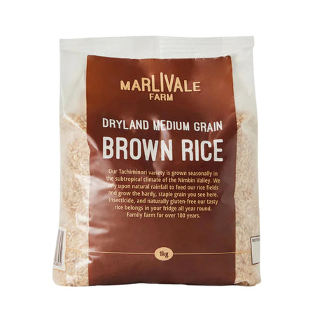 Marlivale Farm Dryland Medium Grain Brown Rice 1kg