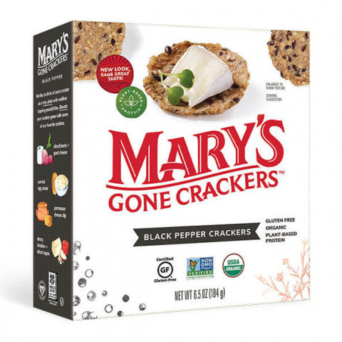 Marys Organic Black Pepper Crackers 184g