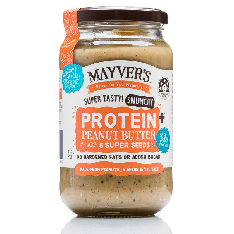 Mayver's Protein+ Peanut Butter W/5Seed 375g – Unique Wholefood